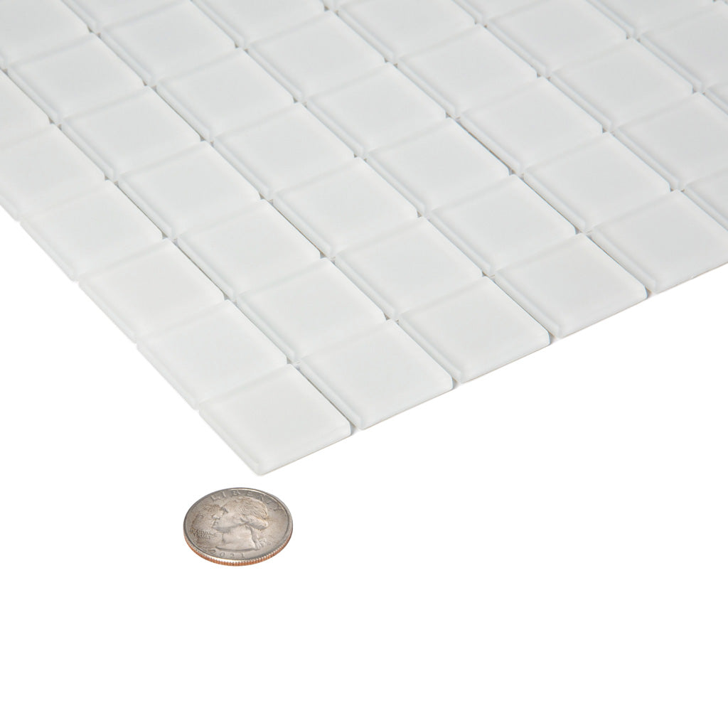 White 12 x 12 Matte Glass Mosaic Tile