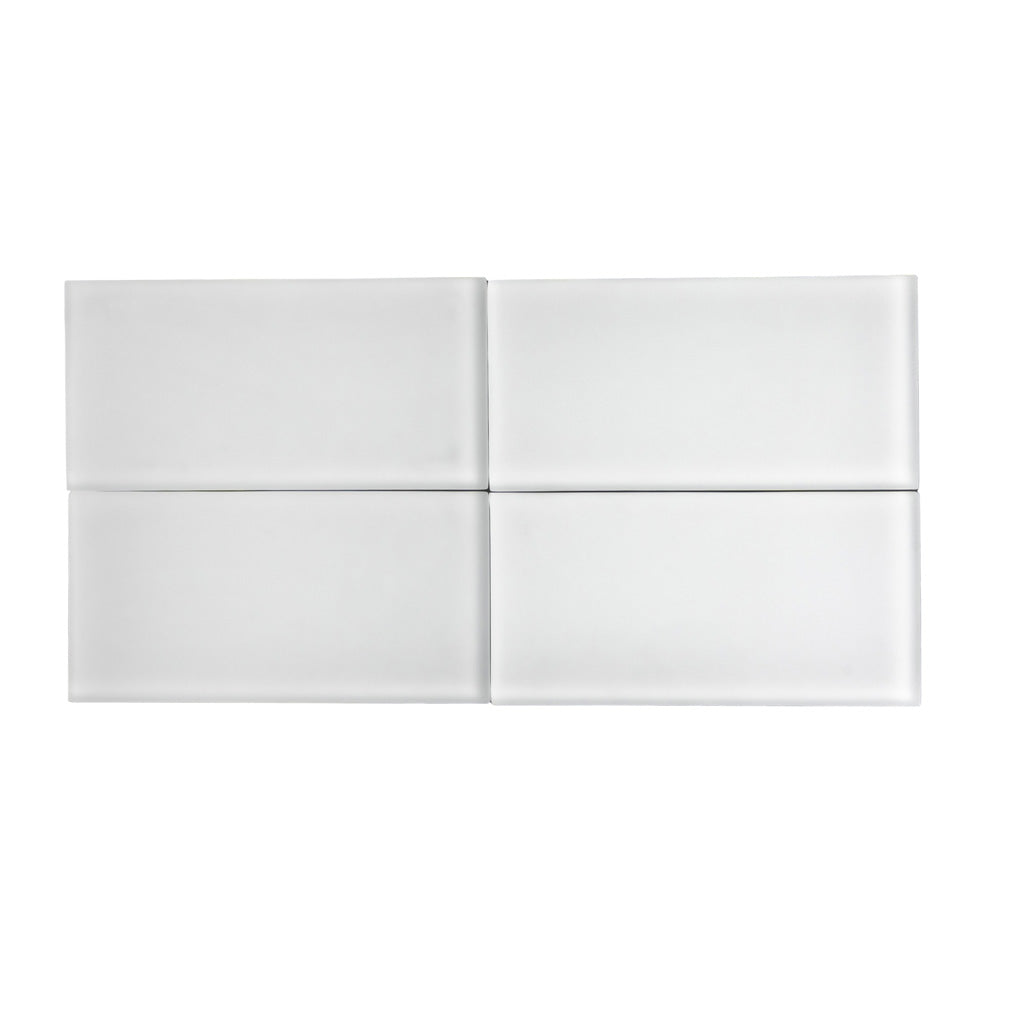 White 3 x 6 Matte Glass Subway Tile