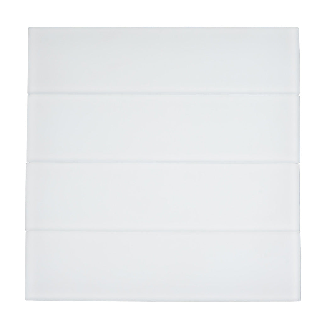 White 3 x 12 Matte Glass Subway Tile