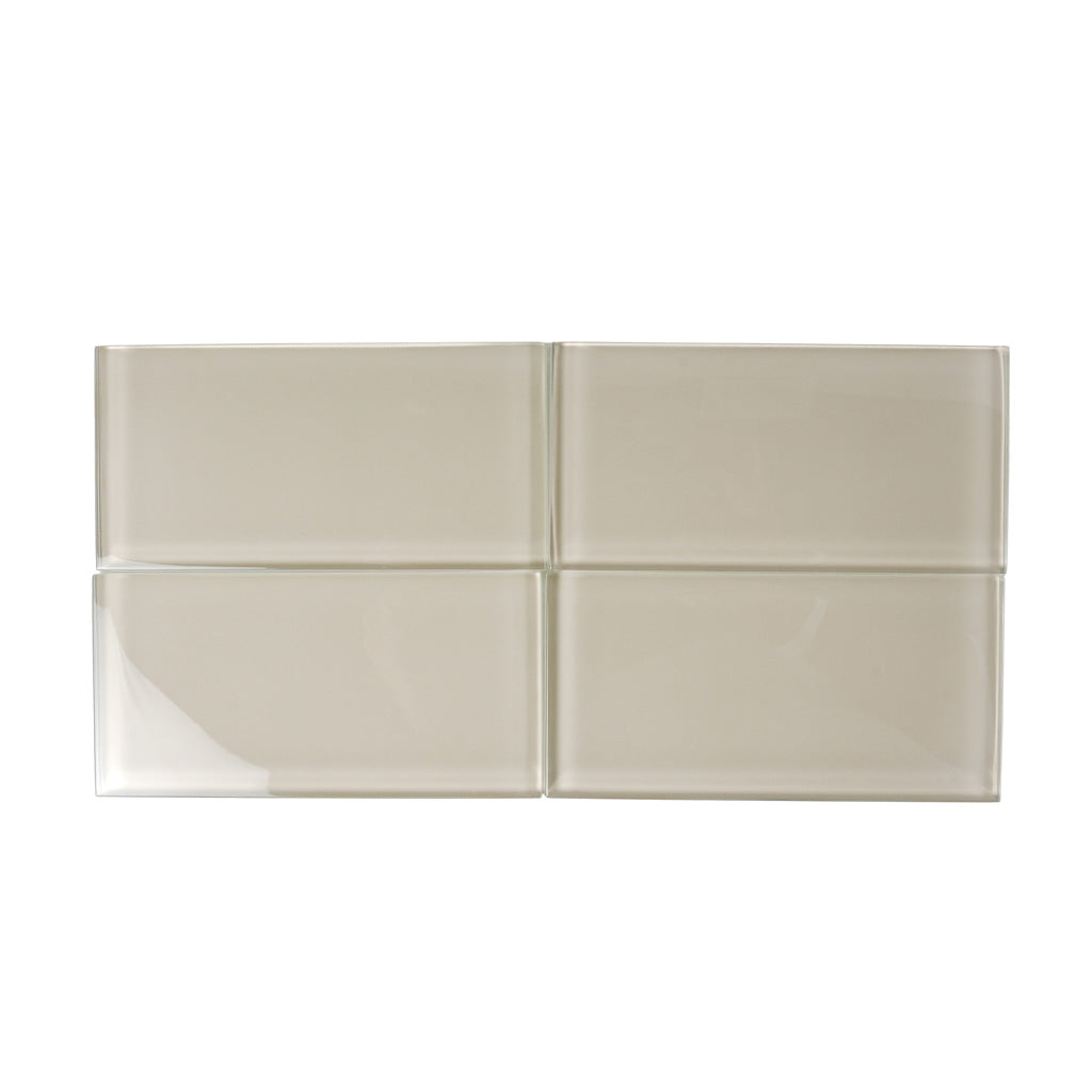 Lace White 3 x 6 Glossy Glass Subway Tile