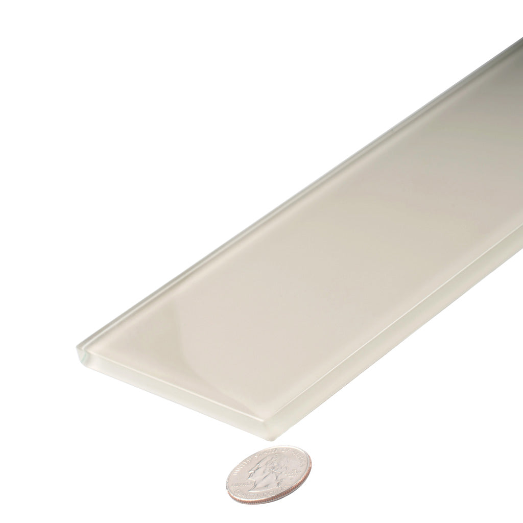 Lace White 4 x 16 Glossy Glass Subway Tile - Sample