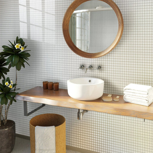 Lace White 12 x 12 Matte Glass Mosaic Tile - Sample