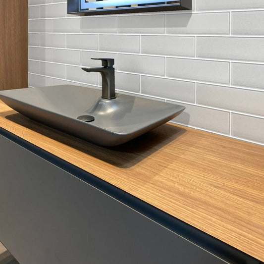 Lace White 3 x 12 Matte Glass Subway Tile - Sample