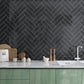 Black 3x12 Glossy Glass Subway Tile Sample