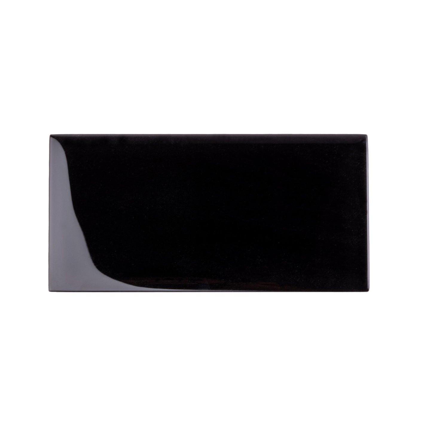 Black 3x6 Glossy Glass Subway Tile