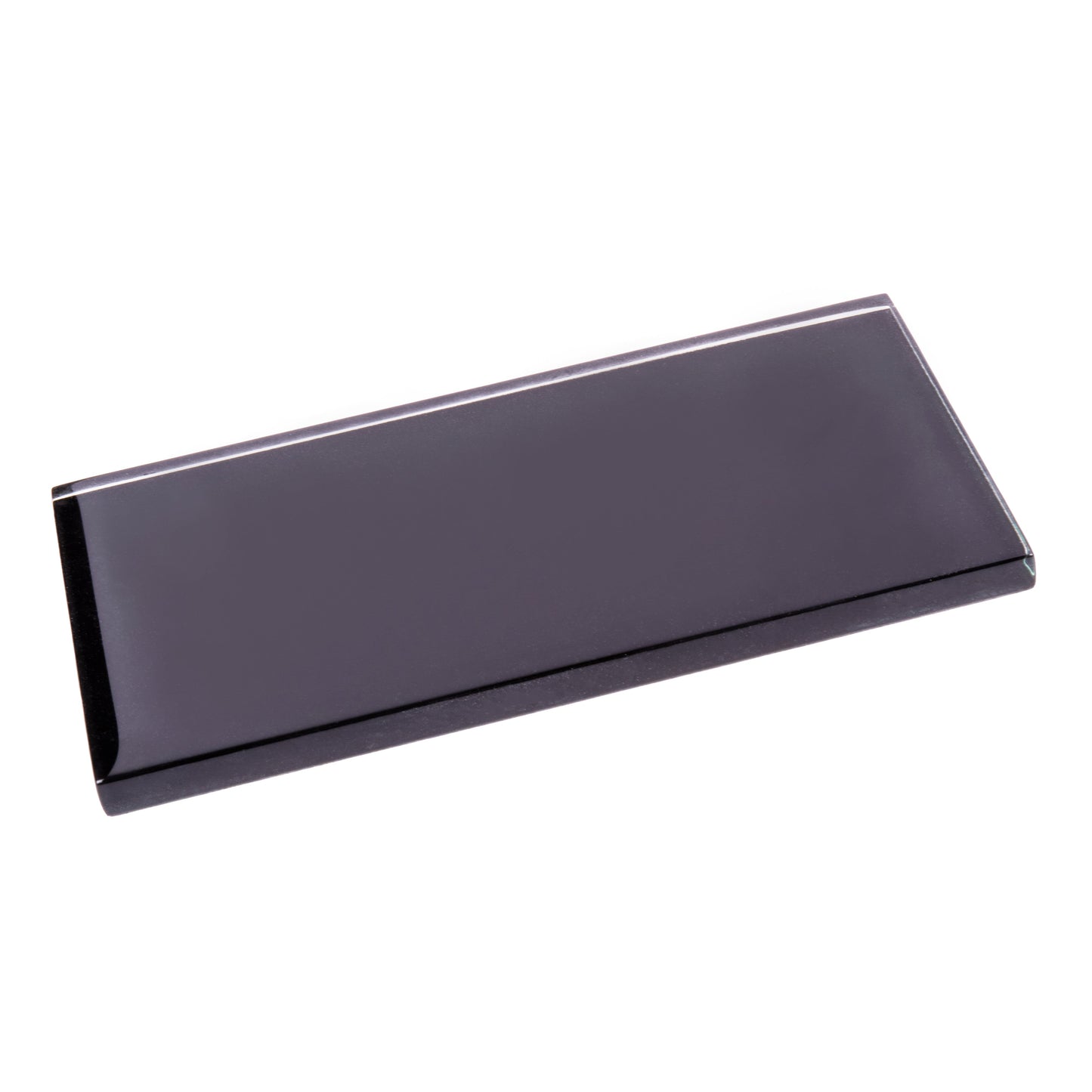 Black 3x6 Glossy Glass Subway Tile Sample