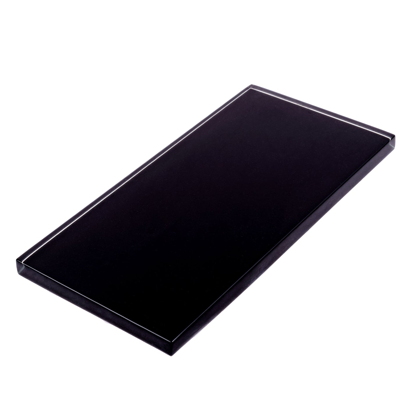 Black 3x6 Glossy Glass Subway Tile