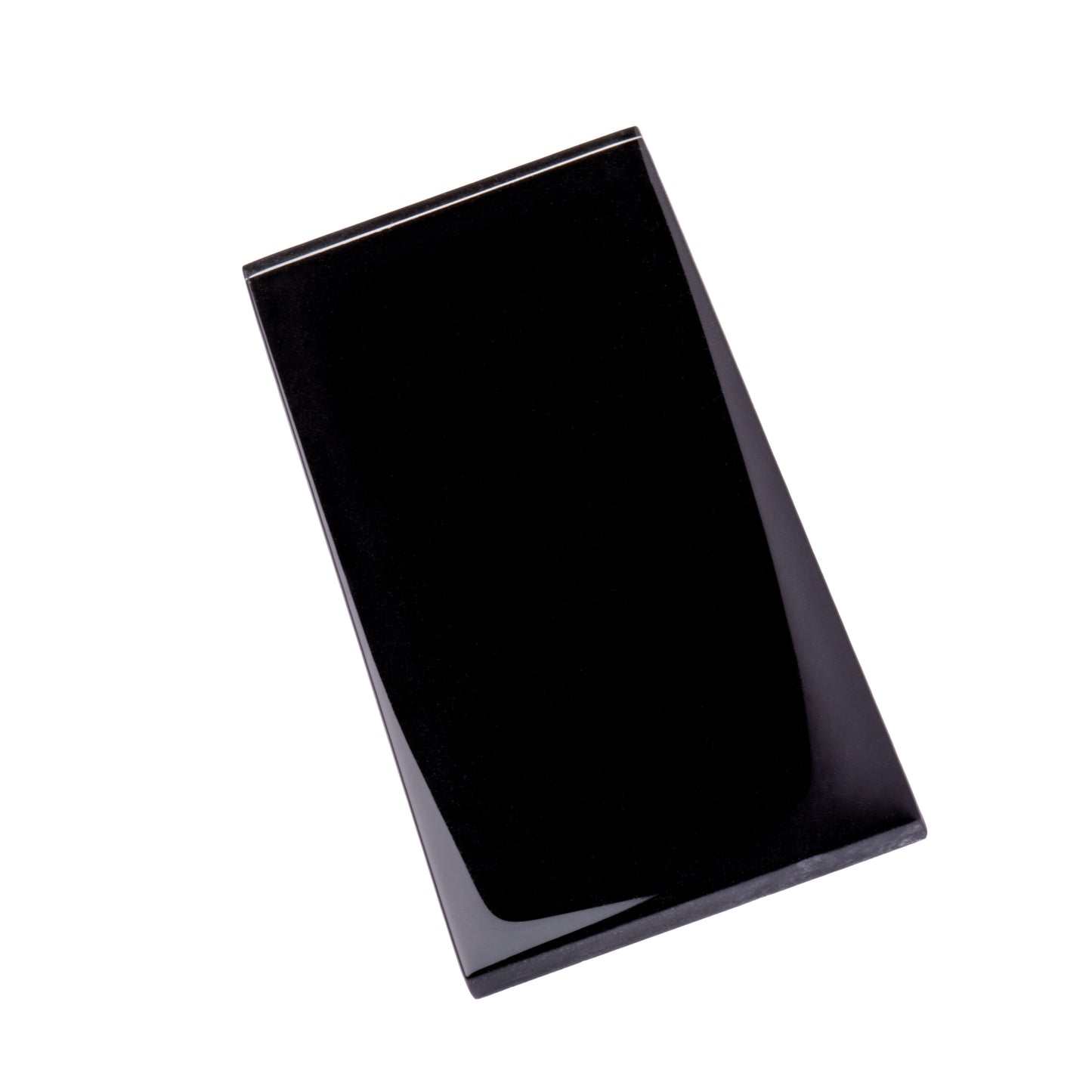 Black 3x6 Glossy Glass Subway Tile Sample