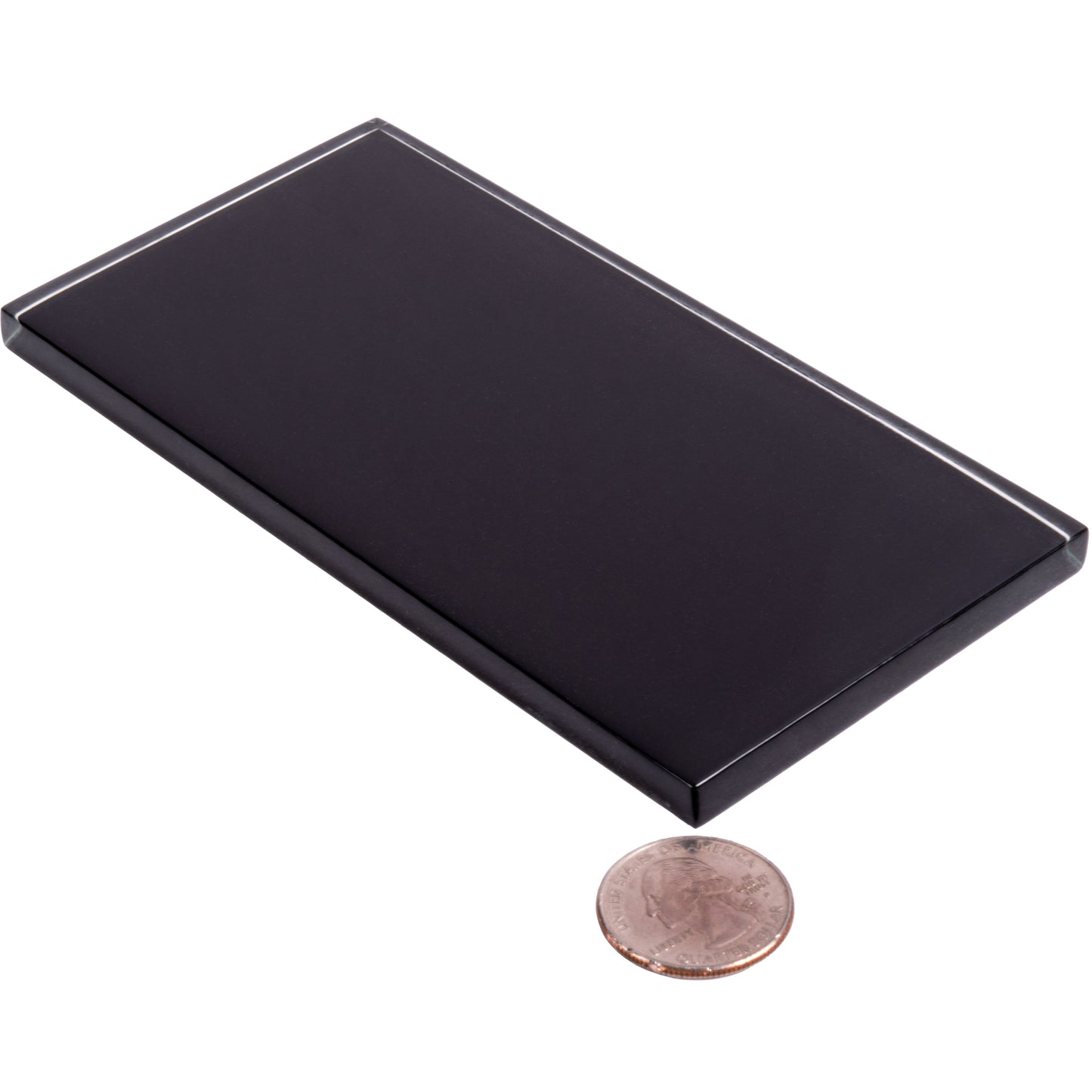 Black 3x6 Glossy Glass Subway Tile