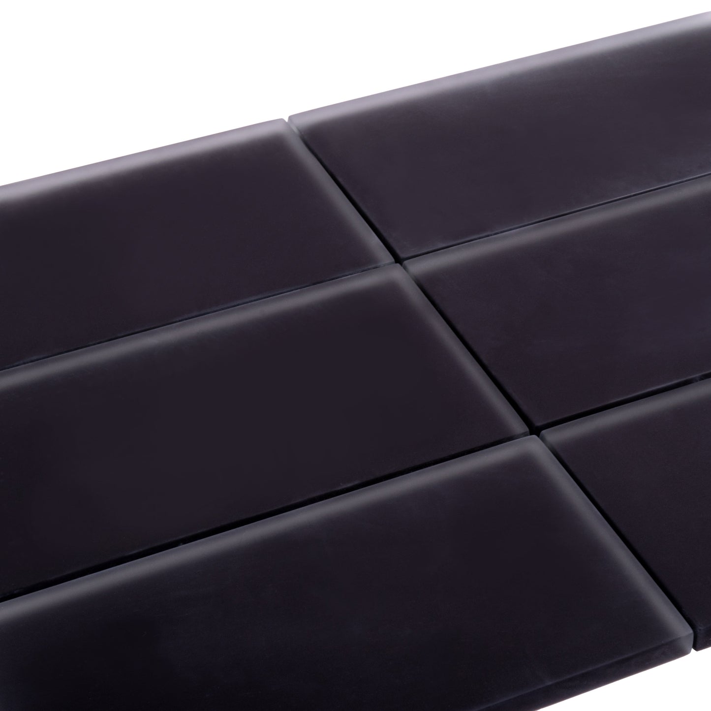 Black 3x6 Matte Glass Subway Tile Sample