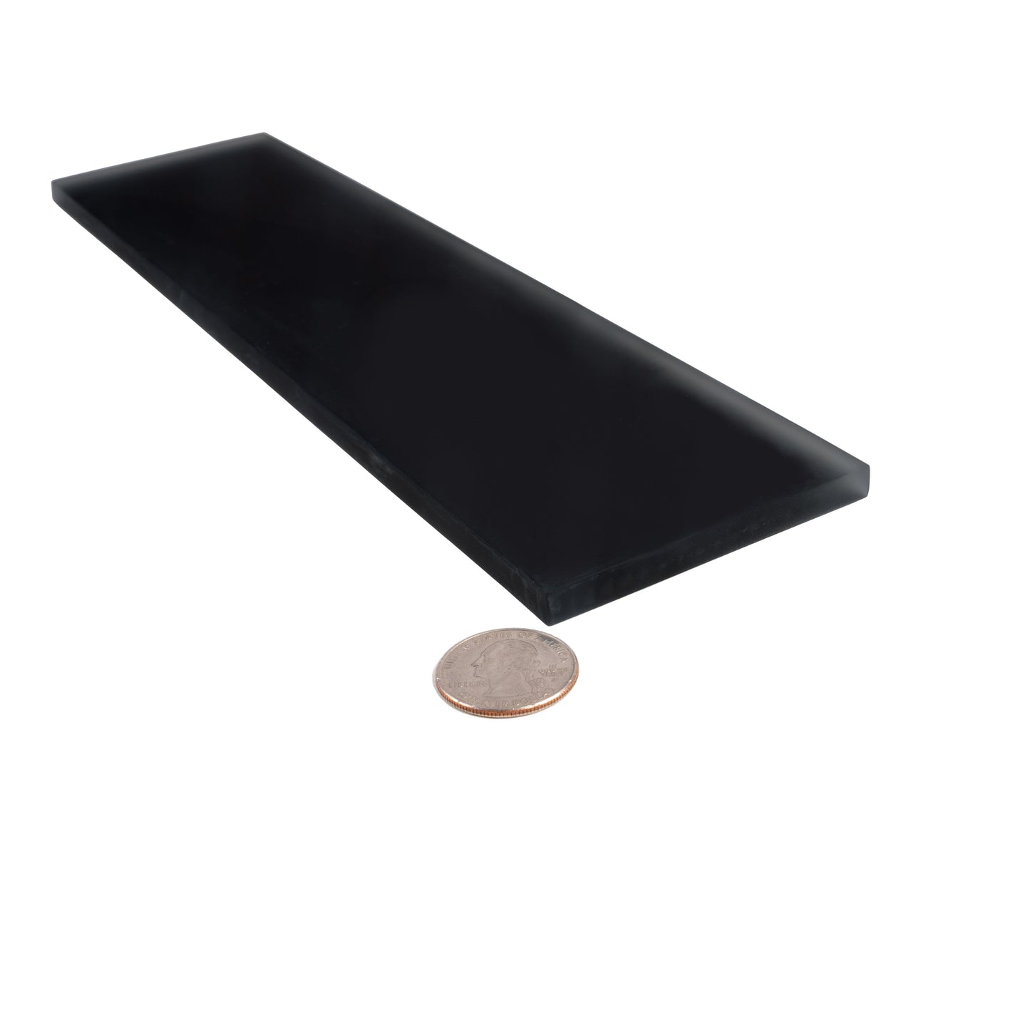 Black 3x12 Matte Glass Subway Tile Sample