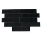 Black 3x12 Matte Glass Subway Tile Sample