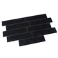 Black 3x12 Matte Glass Subway Tile Sample
