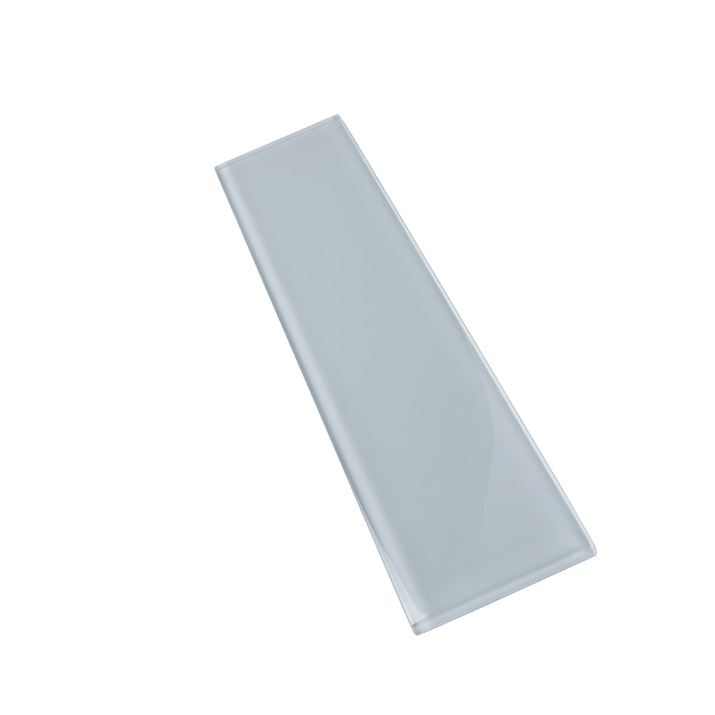 Gray 3 x 12 Glossy Glass Subway Tile