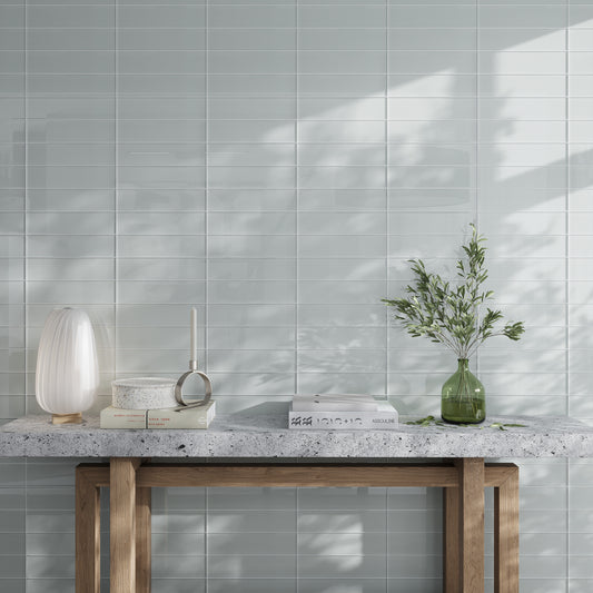 Gray 4 x 16 Glass Glossy Subway Tile