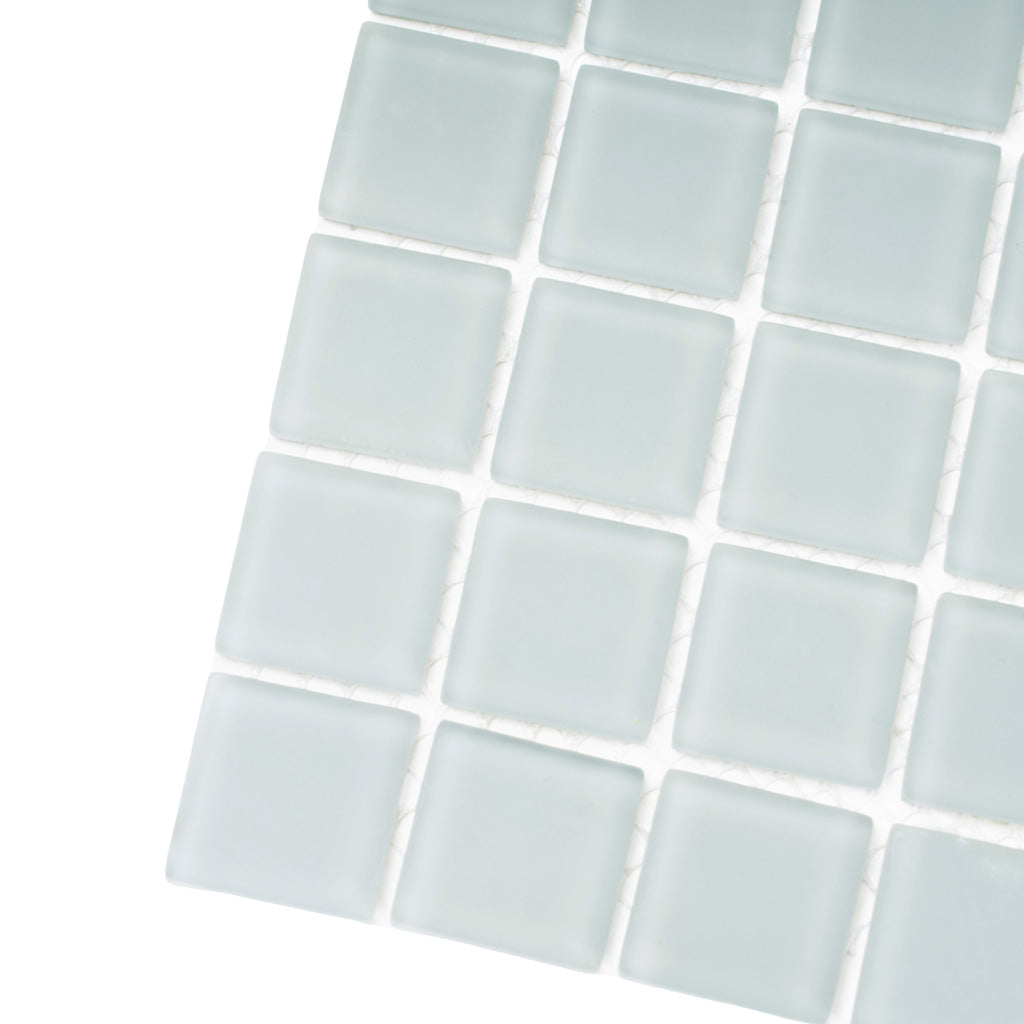 Gray 12 x 12 Matte Glass Mosaic Tile