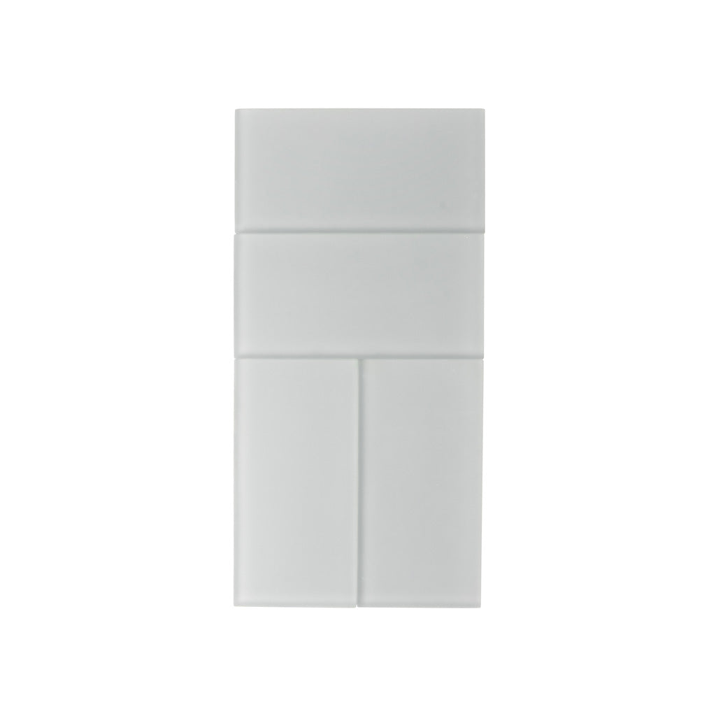 Gray 3 x 6 Matte Glass Subway Tile