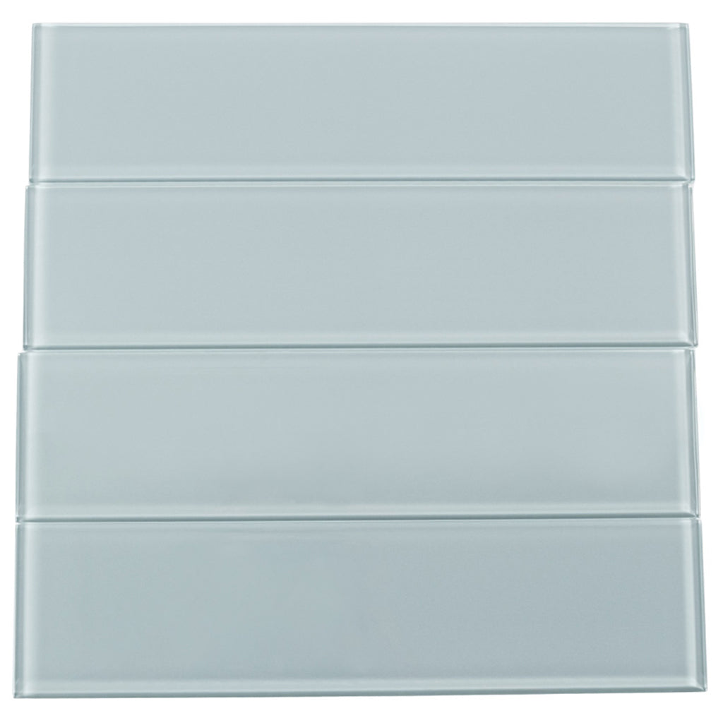 Gray 4 x 16 Glossy Glass Subway Tile