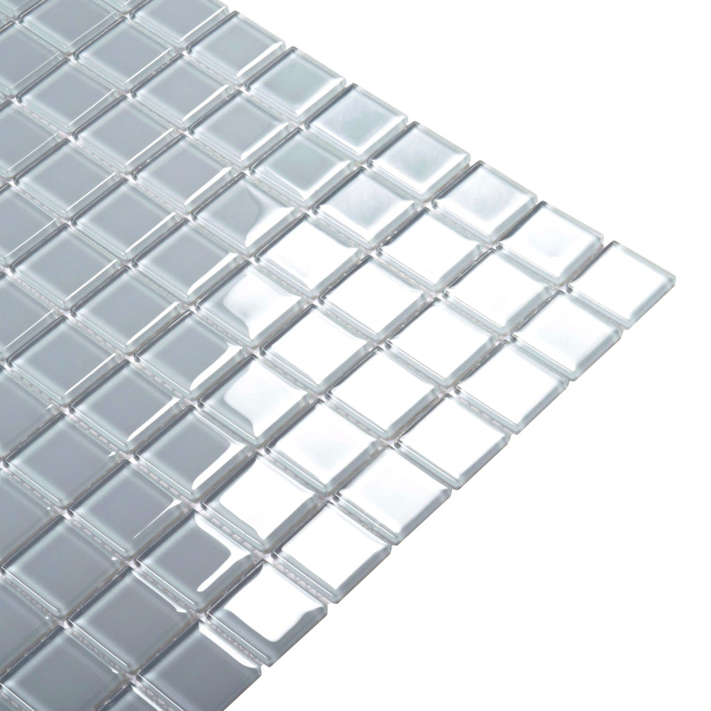 Gray 12 x 12 Glossy Glass Mosaic Tile