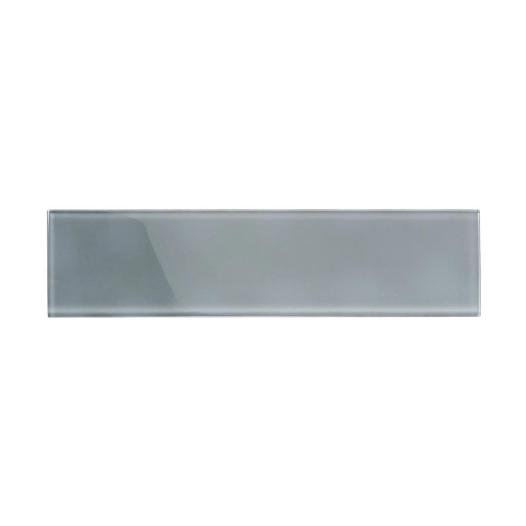 Gray 4 x 16 Glossy Glass Subway Tile