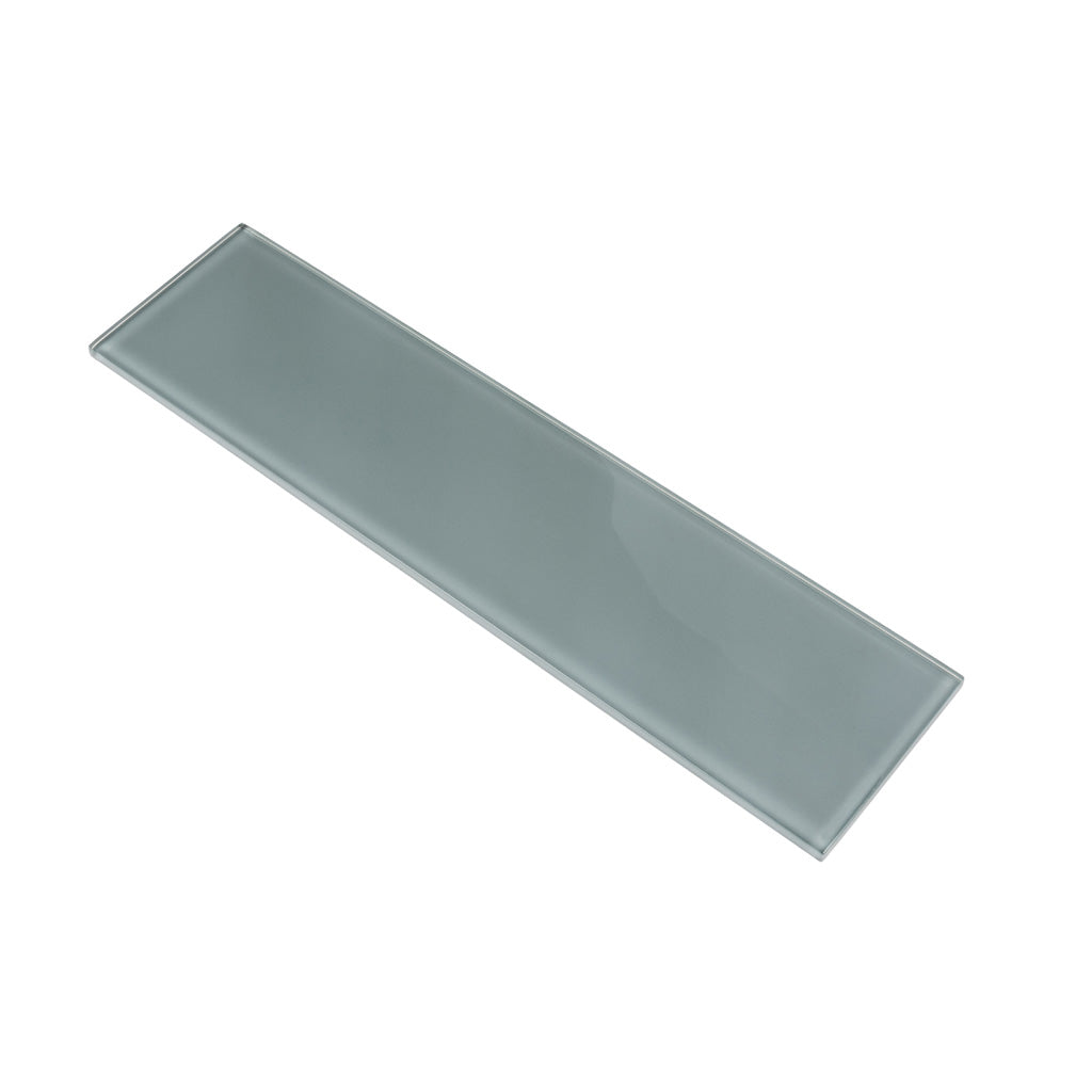 Gray 4 x 16 Glossy Glass Subway Tile