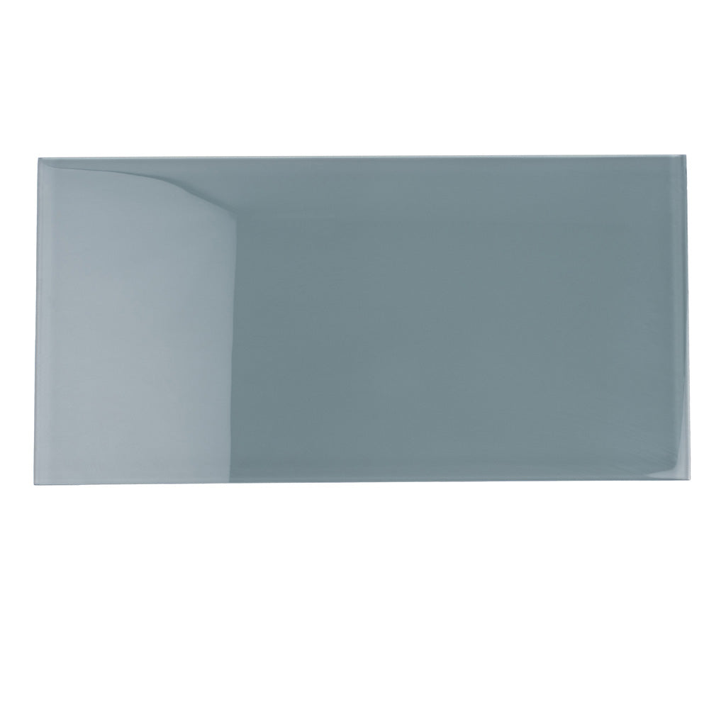 Light Gray 8 x 16 Glossy Glass Subway Tile