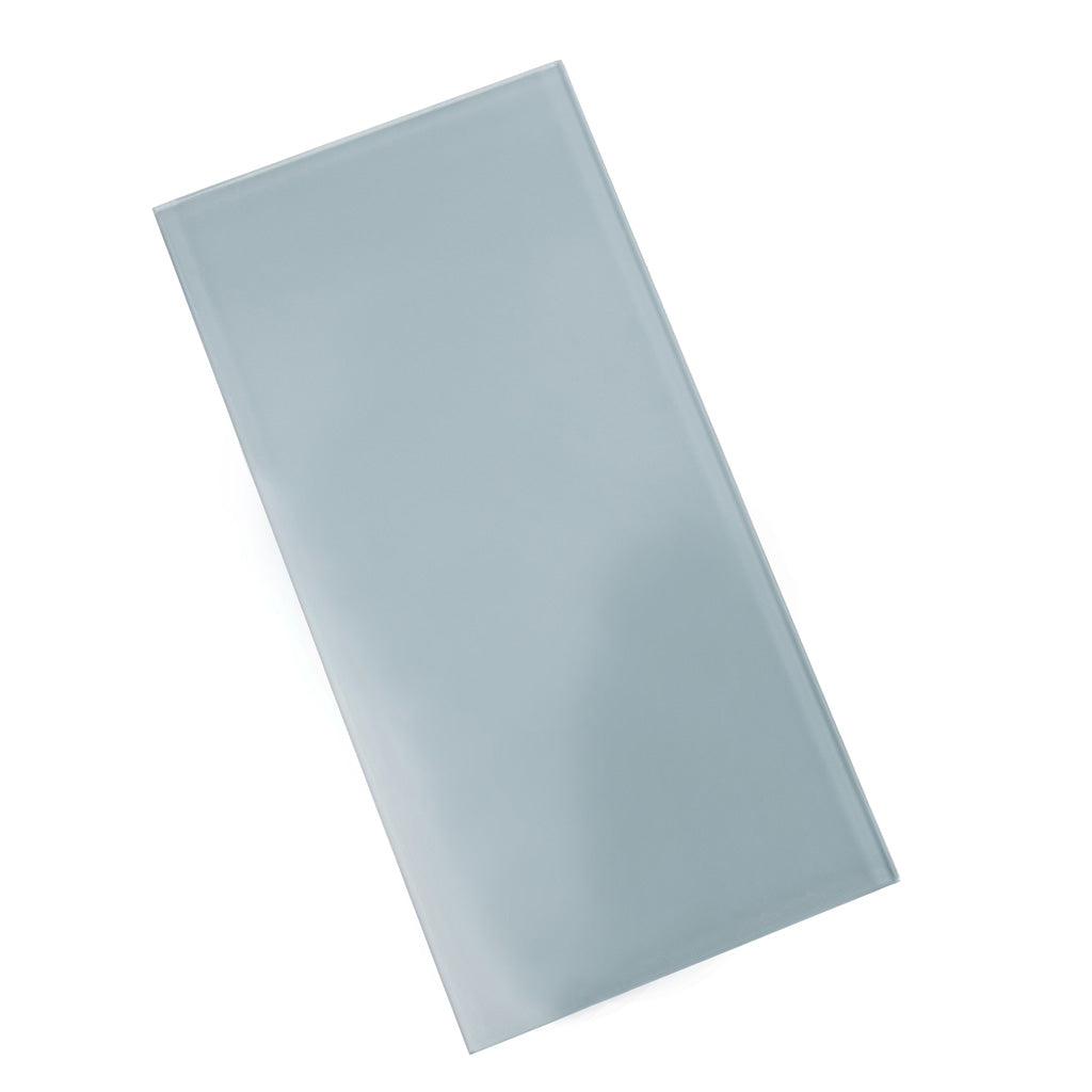 Light Gray 8 x 16 Glossy Glass Subway Tile