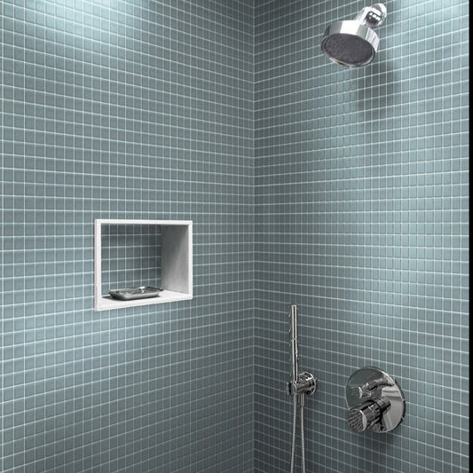 Stone Blue 12 x 12 Matte Glass Mosaic Tile - Sample