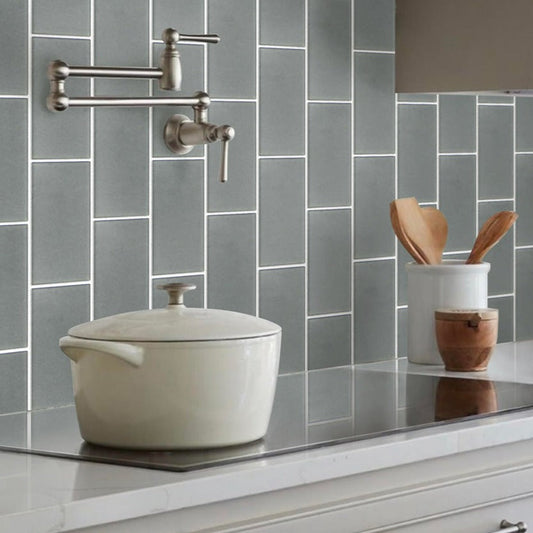 Stone Blue 3 x 6 Matte Glass Subway Tile - Sample