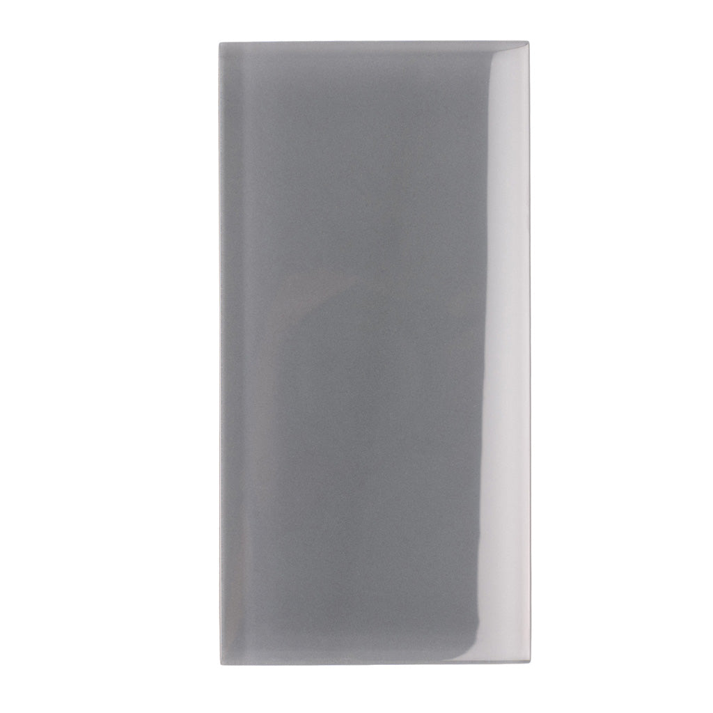 Coin Gray 3 x 6 Glossy Glass Subway Tile