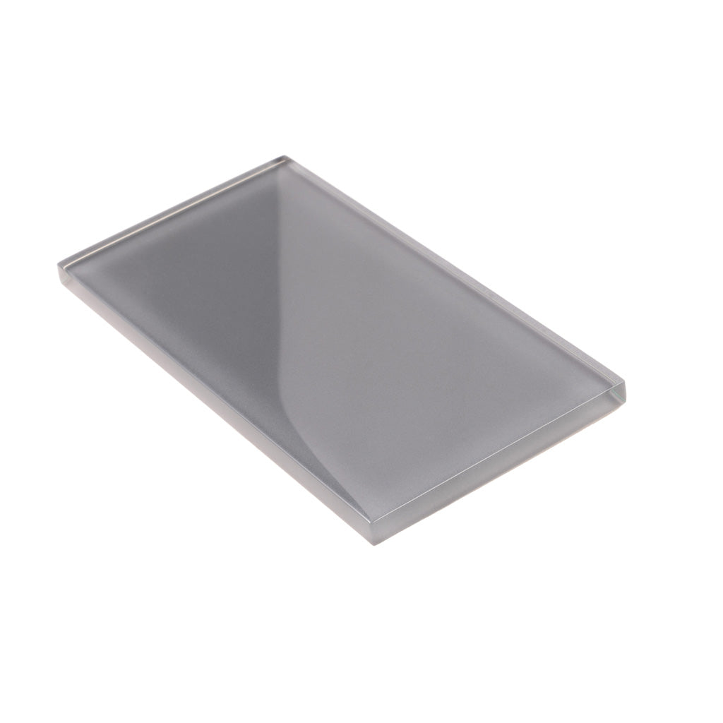 Coin Gray 3 x 6 Glossy Glass Subway Tile