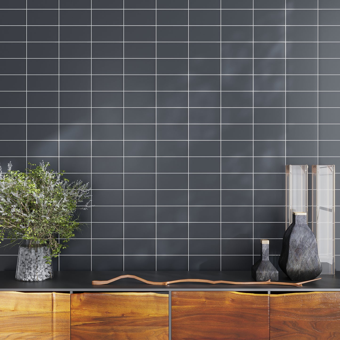 Coin Gray 3 x 6 Matte Glass Subway Tile