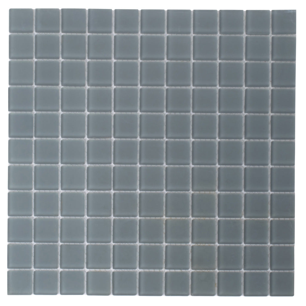 Coin Gray 12 x 12 Matte Glass Mosaic Tile