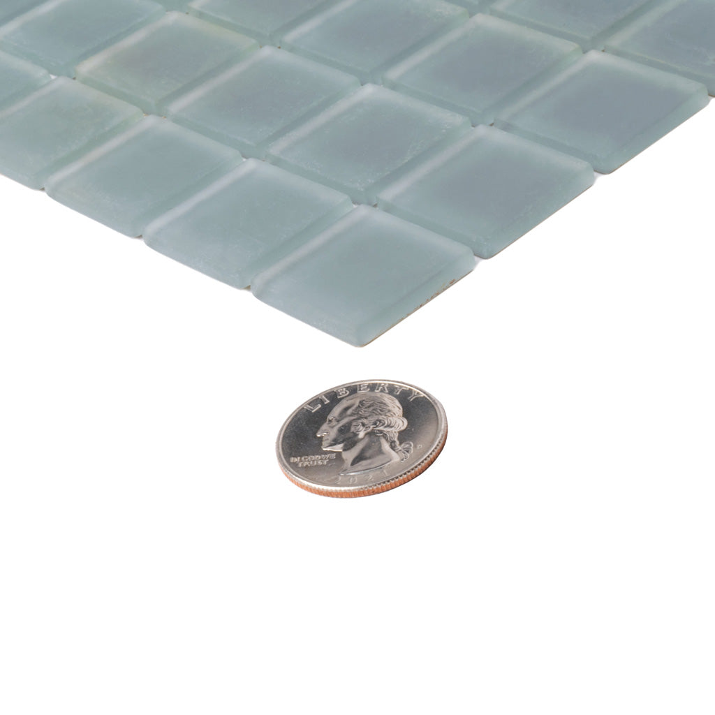 Coin Gray 12 x 12 Matte Glass Mosaic Tile