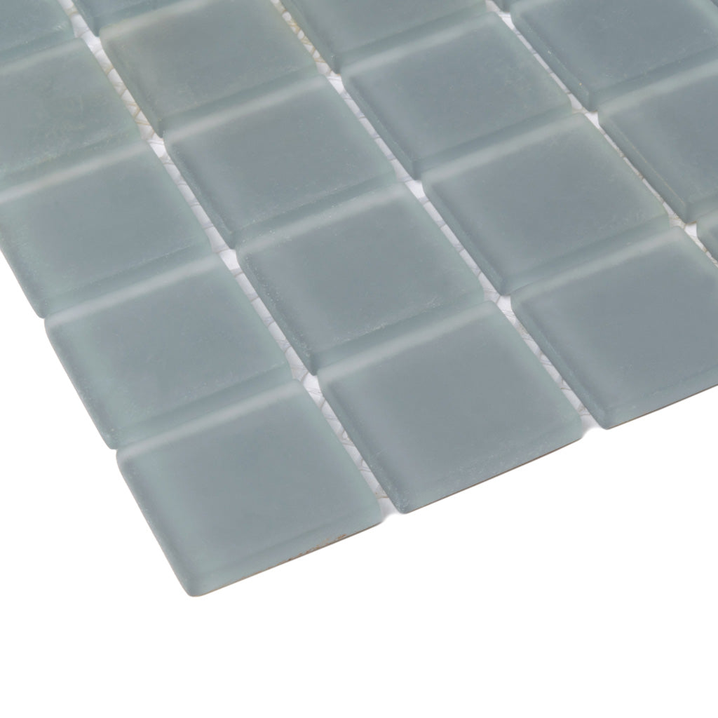 Coin Gray 12 x 12 Matte Glass Mosaic Tile