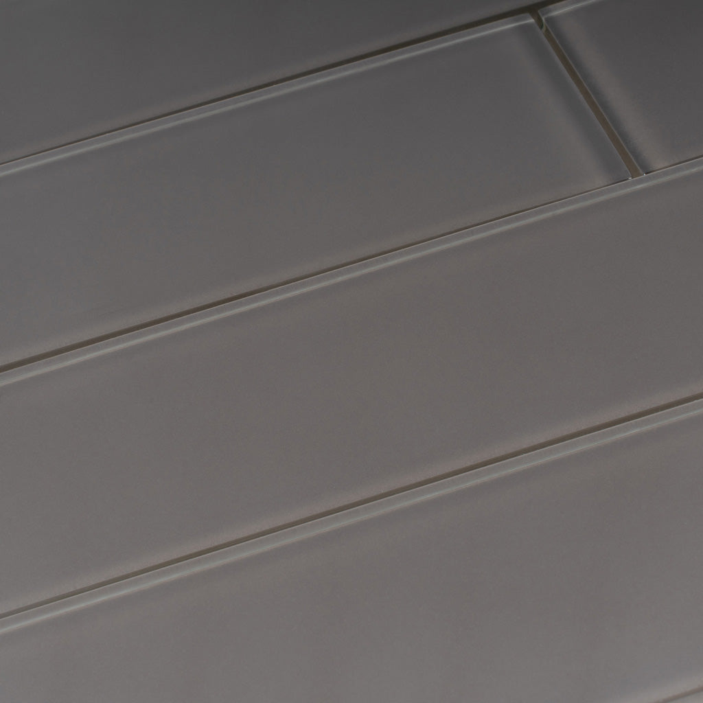 Ash Gray 3 x 12 Glossy Glass Subway Tile