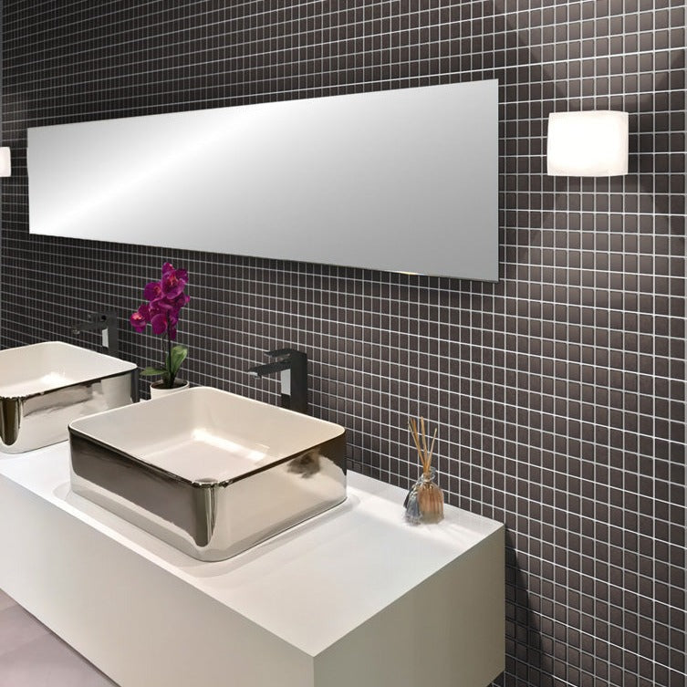 Ash Gray 12 x 12 Matte Glass Mosaic Tile - Sample