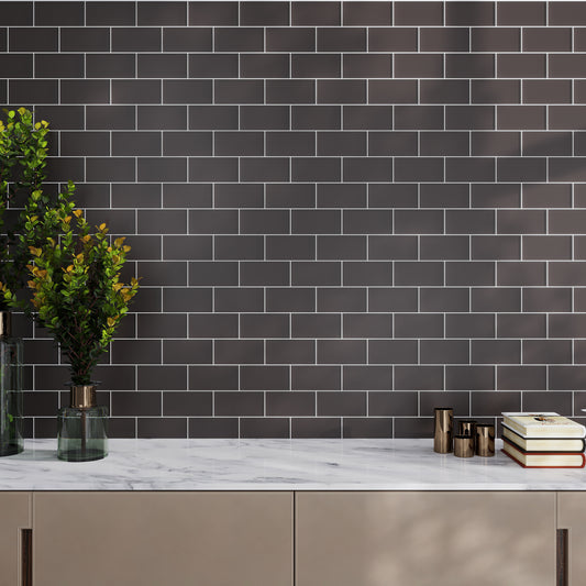 Ash Gray 3 x 6 Matte Glass Subway Tile