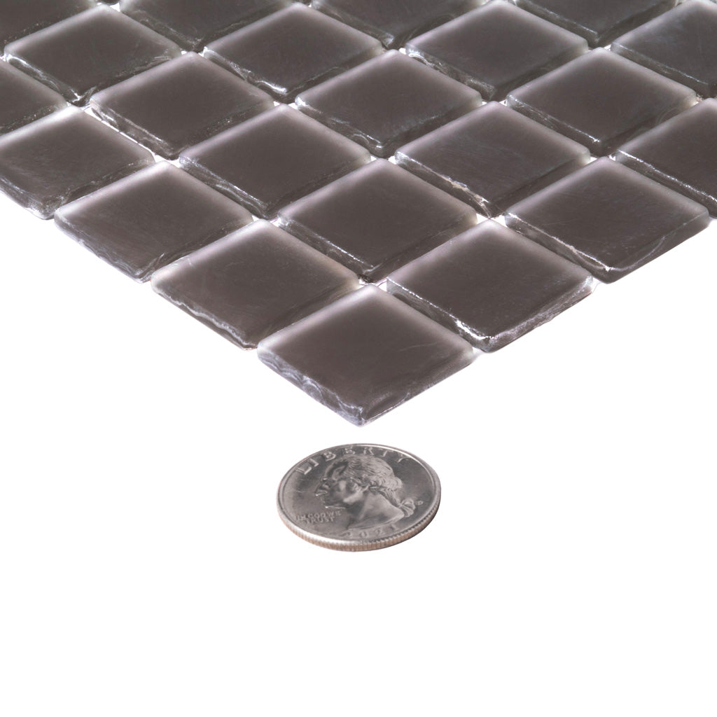 Ash Gray 12 x 12 Matte Glass Mosaic Tile - Sample