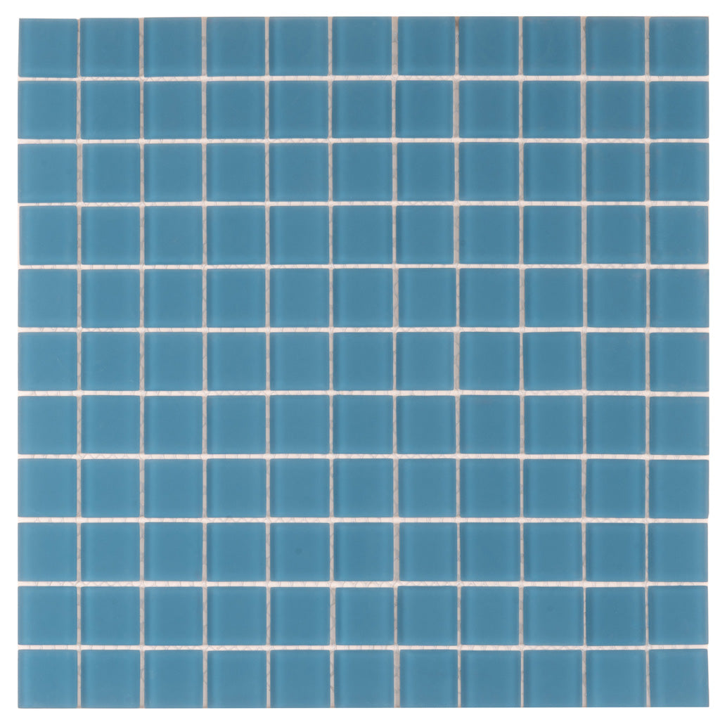 Cerulean Blue 12 x 12 Matte Glass Mosaic Tile