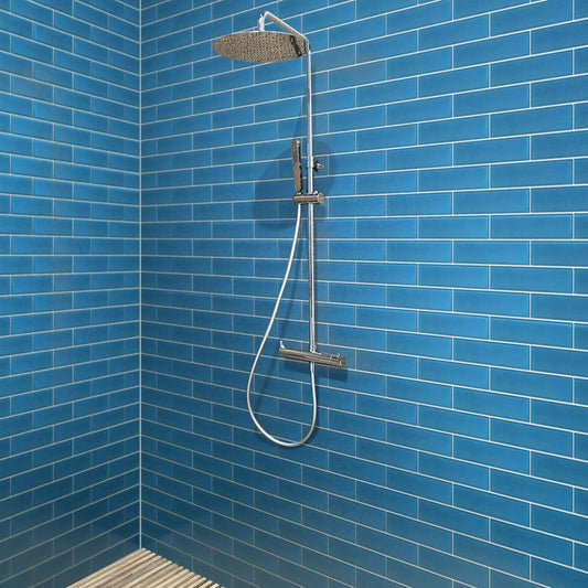 Cerulean Blue 3 x 12 Matte Glass Subway Tile - Sample