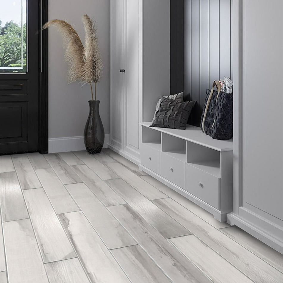 Gray 6 x 36 Matte Porcelain Large Tile