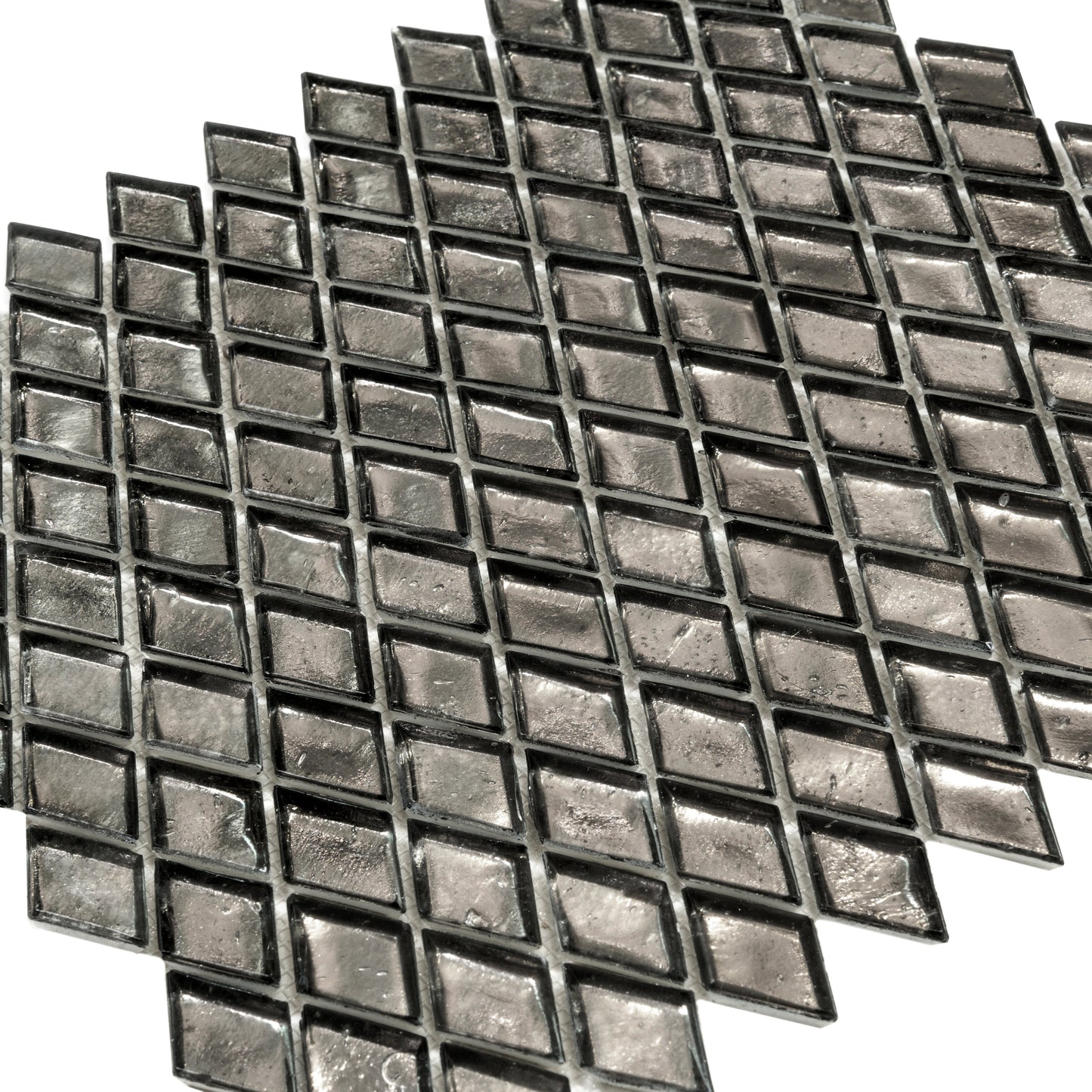 Gray 11 x 11 Glossy Glass Mosaic Tile