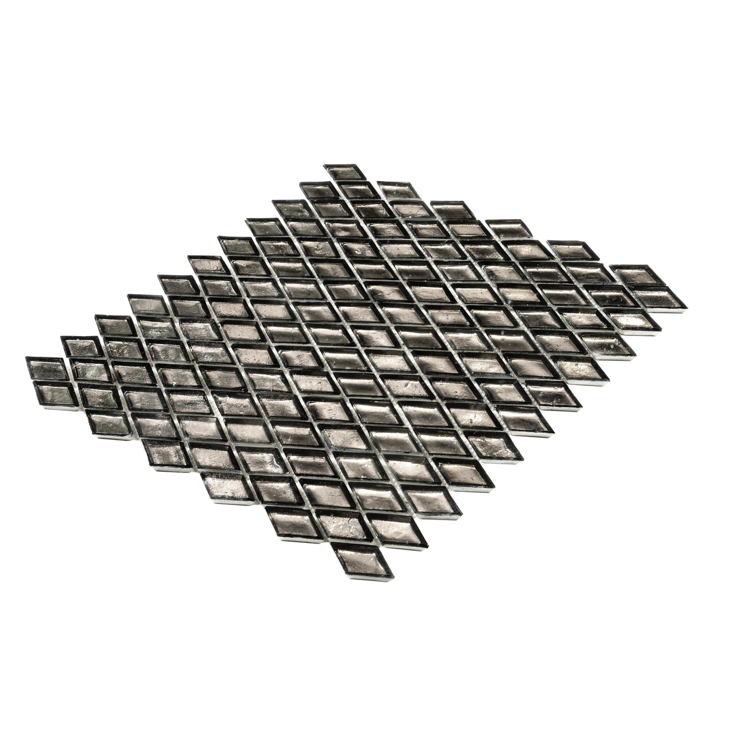 Gray 11 x 11 Glossy Glass Mosaic Tile