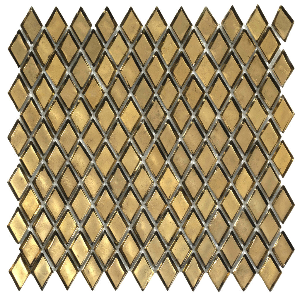 Gold 11 x 11 Glossy Glass Mosaic Tile