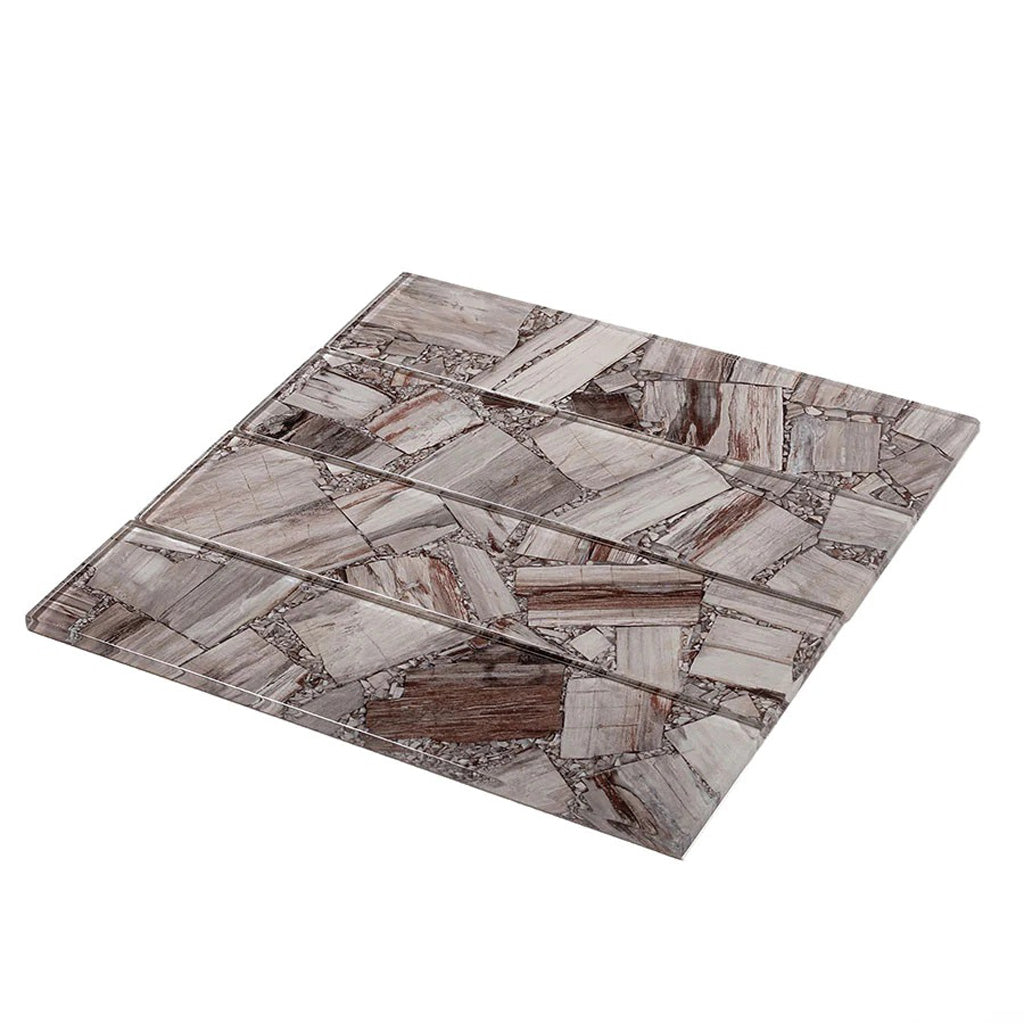 Brown 3 x 12 Glossy Glass Subway Tile