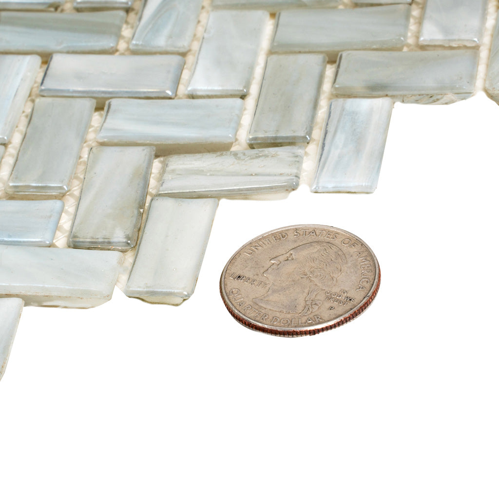 Beige 12 x 12 Glossy Glass Mosaic Tile