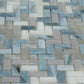 Blue and Gray 12 x 12 Glossy Glass Mosaic Tile - Sample