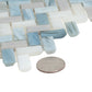 Blue and Gray 12 x 12 Glossy Glass Mosaic Tile - Sample