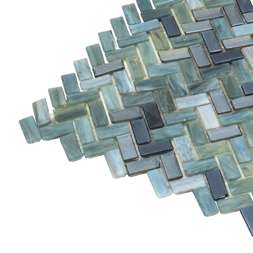 Gray and Brown 12 x 12 Glossy Glass Mosaic Tile